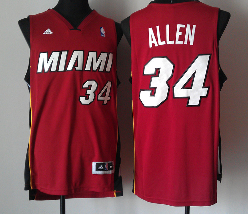  NBA Miami Heat 34 Ray Allen New Revolution 30 Swingman Red Jersey